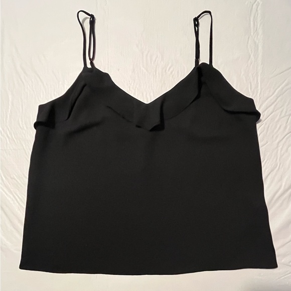 III Ruffle in front & back Cami Top Blouse Black Adjustable Spaghetti Strap - Picture 11 of 11